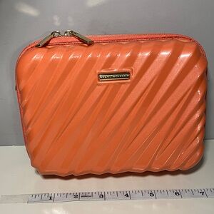 Marcy McKenna Peach Orange Zipper Travel Clutch Bag